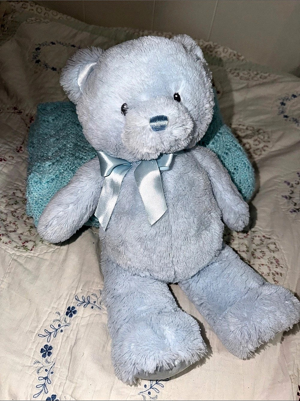 My First Teddy GUND Bear with Blue Blanket soft & Cozy